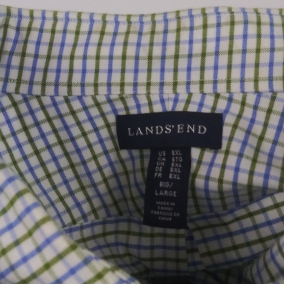 Land's End checker button shirt men's size 5XL - Picture 4 of 4